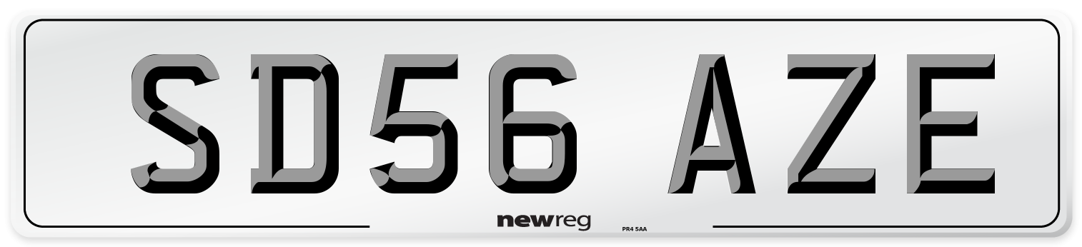 SD56 AZE Number Plate from New Reg